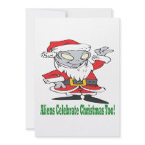 Aliens Celebrate Christmas Too Custom Invites