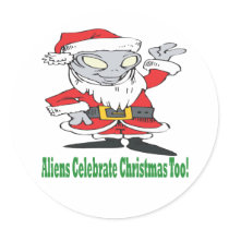 Aliens Celebrate Christmas Too Sticker