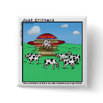 Aliens Cows buttons by JustCritters Aliens Cows buttons