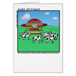 Aliens Cows Greeting Cards