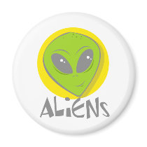 Aliens Head Refrigerator Magnets