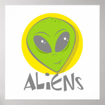 Aliens Head Posters