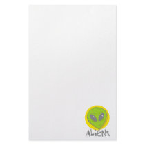 Aliens Head Customized Stationery