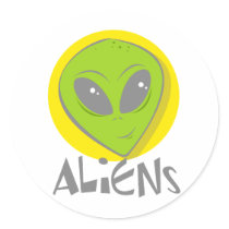 Aliens Head Sticker