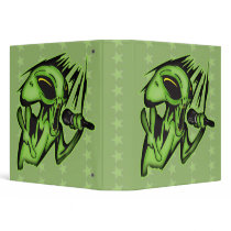 Aliens Invade The Karaoke Bar 3 Ring Binder