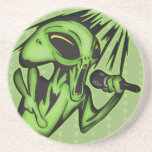 Aliens Invade The Karaoke Bar Coaster