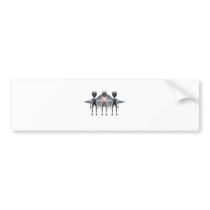 Aliens Landing Bumper Sticker