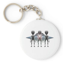 Aliens Landing Key Chains