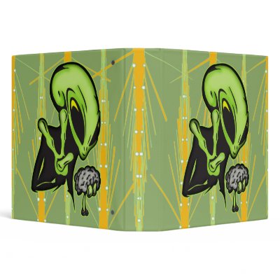 Aliens Love Brain Food Vinyl Binder by sagart1952