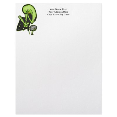 Aliens Love Brain Food Letterhead Template by sagart1952