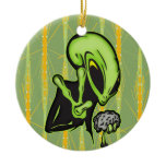 Aliens Love Brain Food Christmas Tree Ornaments