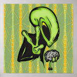 Aliens Love Brain Food Print