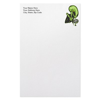Aliens Love Brain Food Stationery by sagart1952