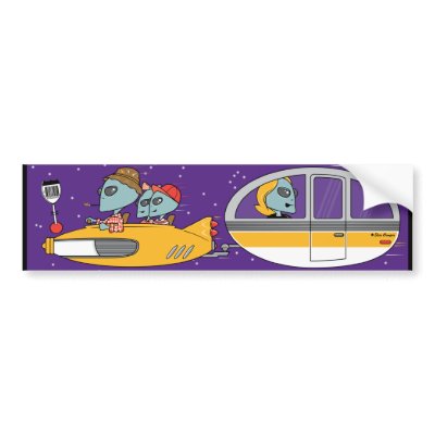 Aliens On Vacation Bumper Stickers by alternateworlds