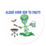 Aliens Party Sticker