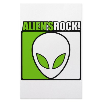 Aliens Rock! Customized Stationery by designs_that_rock