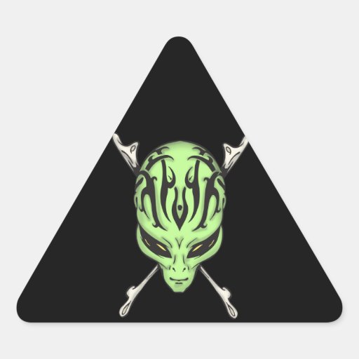Aliens Rule Triangle Stickers