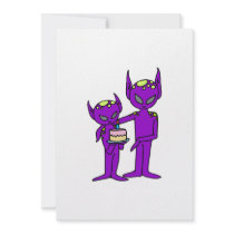 aliens say happy birthday personalized invitation