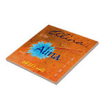 Alina Name and Irish Meaning with Blue Flower Tile