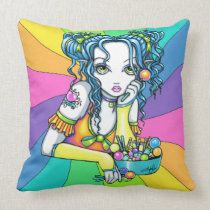Alisha Candy Rainbow Fairy Throw Pillow pillows