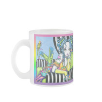 "Alisha" Candy Rainbow Parrot Fae Art Frosted Mug mugs