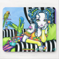 "Alisha" Candy Rainbow Parrot Fae Art Mousepad mousepads