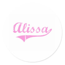 Alissa Classic Style Name Round Stickers