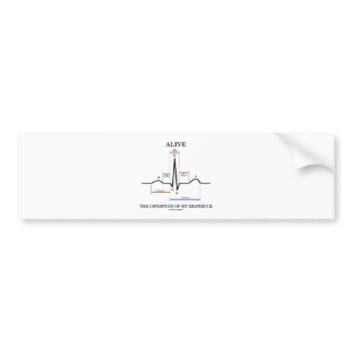 Alive The Condition Of My Existence (ECG/EKG) zazzle_bumpersticker