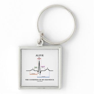 Alive The Condition Of My Existence (ECG/EKG) zazzle_keychain