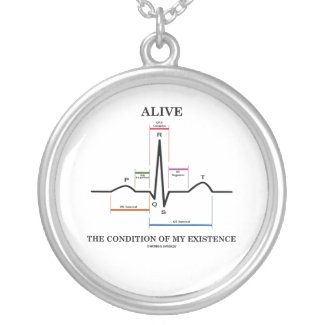 Alive The Condition Of My Existence (ECG/EKG) zazzle_necklace