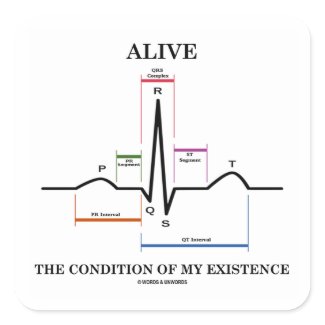 Alive The Condition Of My Existence (ECG/EKG) zazzle_sticker