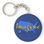 All 50 States Blue Keychain