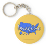 All 50 States Blue Keychains