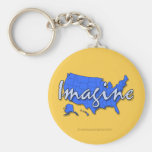 All 50 States Blue Keychains