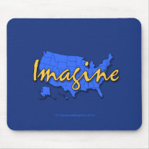 All 50 States Blue Mousepad