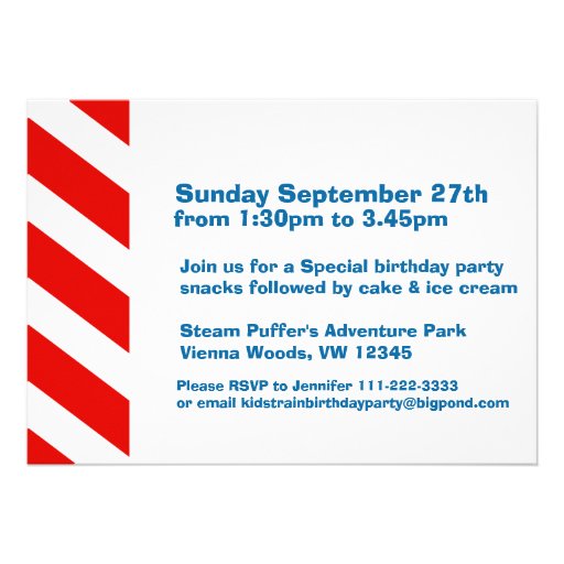 All aboard boys train birthday party invite