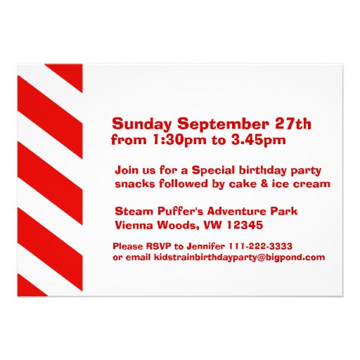 All aboard boys train birthday party invite