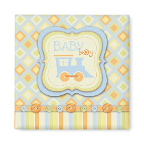 All Aboard! Square Refrigerator Magnets