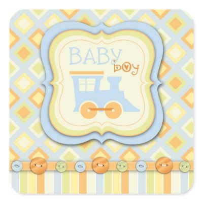 All Aboard! Square Sticker by LullabyeDreams