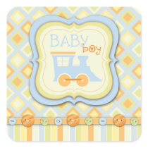 All Aboard! Square Sticker