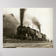 All Aboard Vintage Train Print
