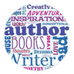 All About Authors blue Stickers