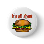 All About Hamburgers Pinback Button