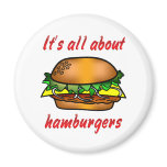 All About Hamburgers Refrigerator Magnets