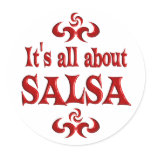 ALL ABOUT SALSA ROUND STICKER