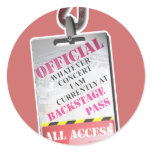 All Access Backstage Pass Stickers