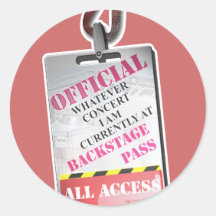 All Access Backstage Pass Stickers