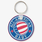 All-American Baby Round Keychain