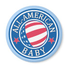 All-American Baby Round Magnet