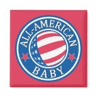 All-American Baby Square Magnet